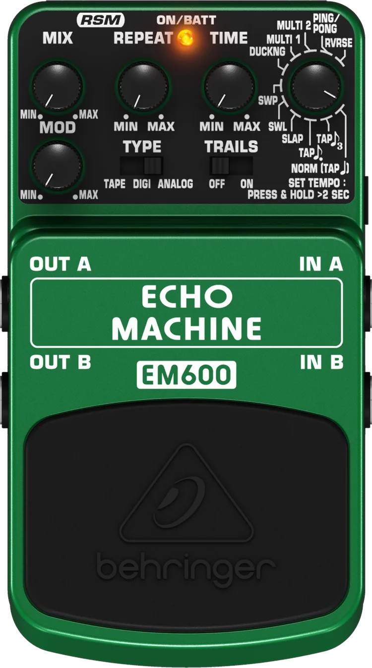 Behringer EM600 Echo Machine Guitar Pedal Park Modeling Delay NEW