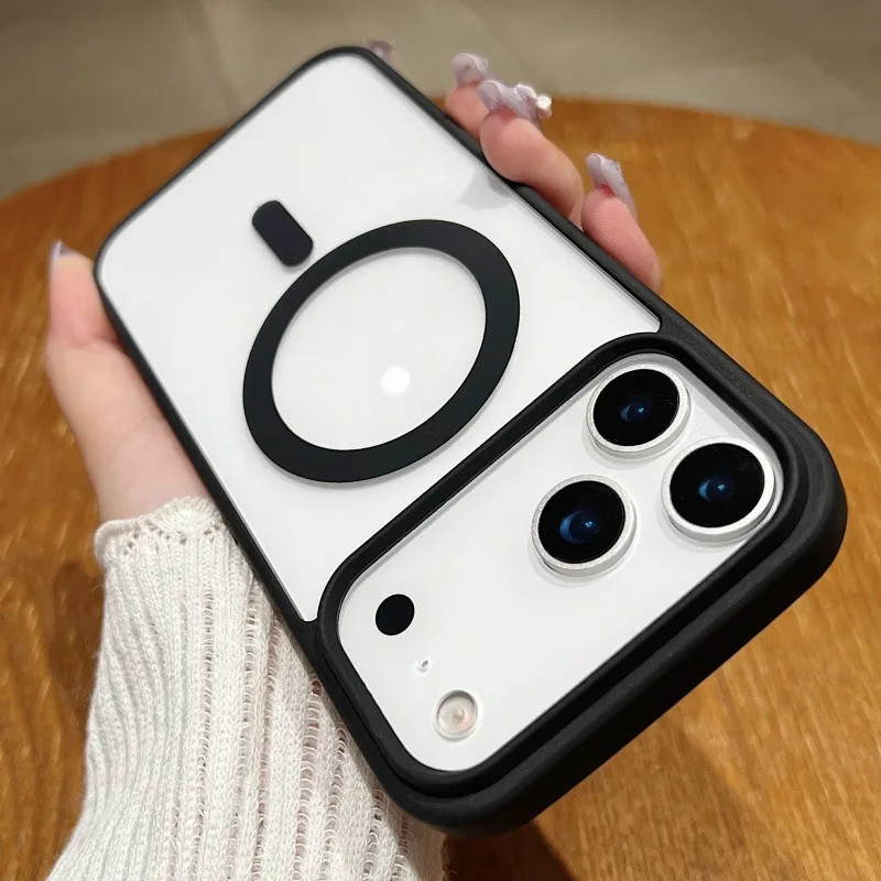Color: Dark Blue, Material: PU - Luxury Shockproof Magsafe Wireless Charge Case