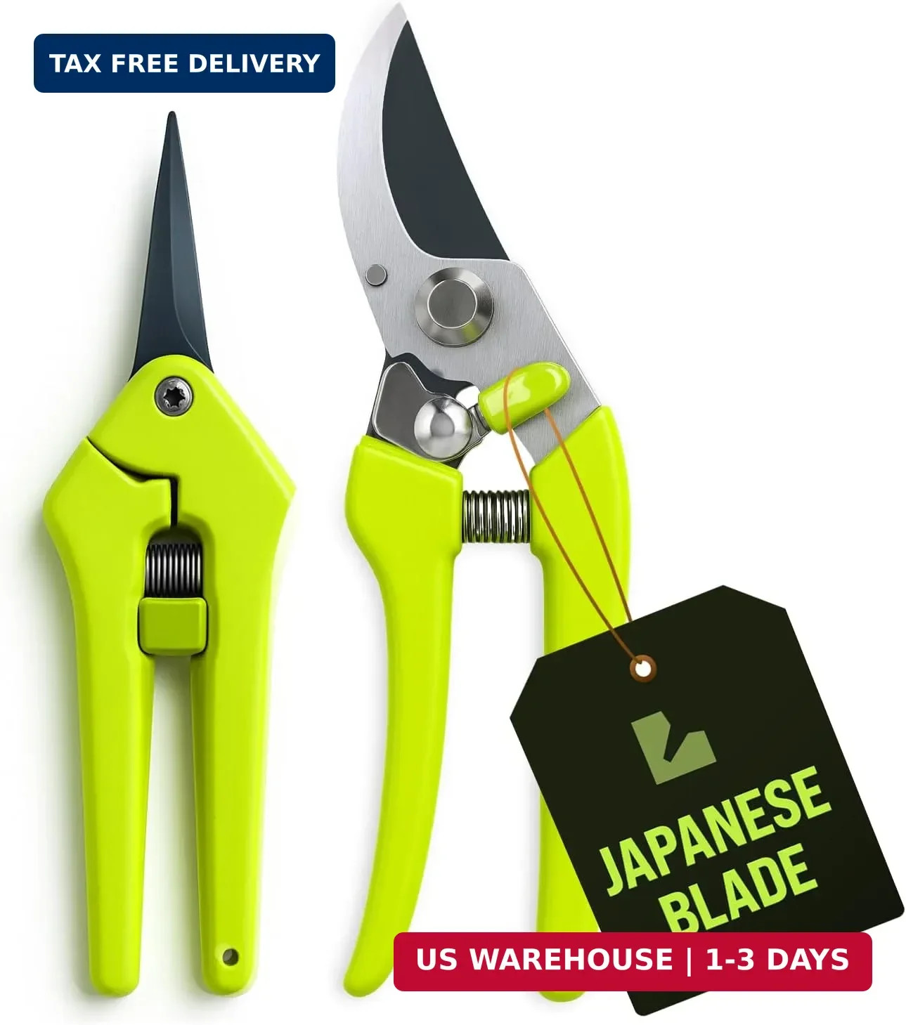 2-Pack Stainless Steel Gardening Scissors, Pruning Shears and Clippers for Garde