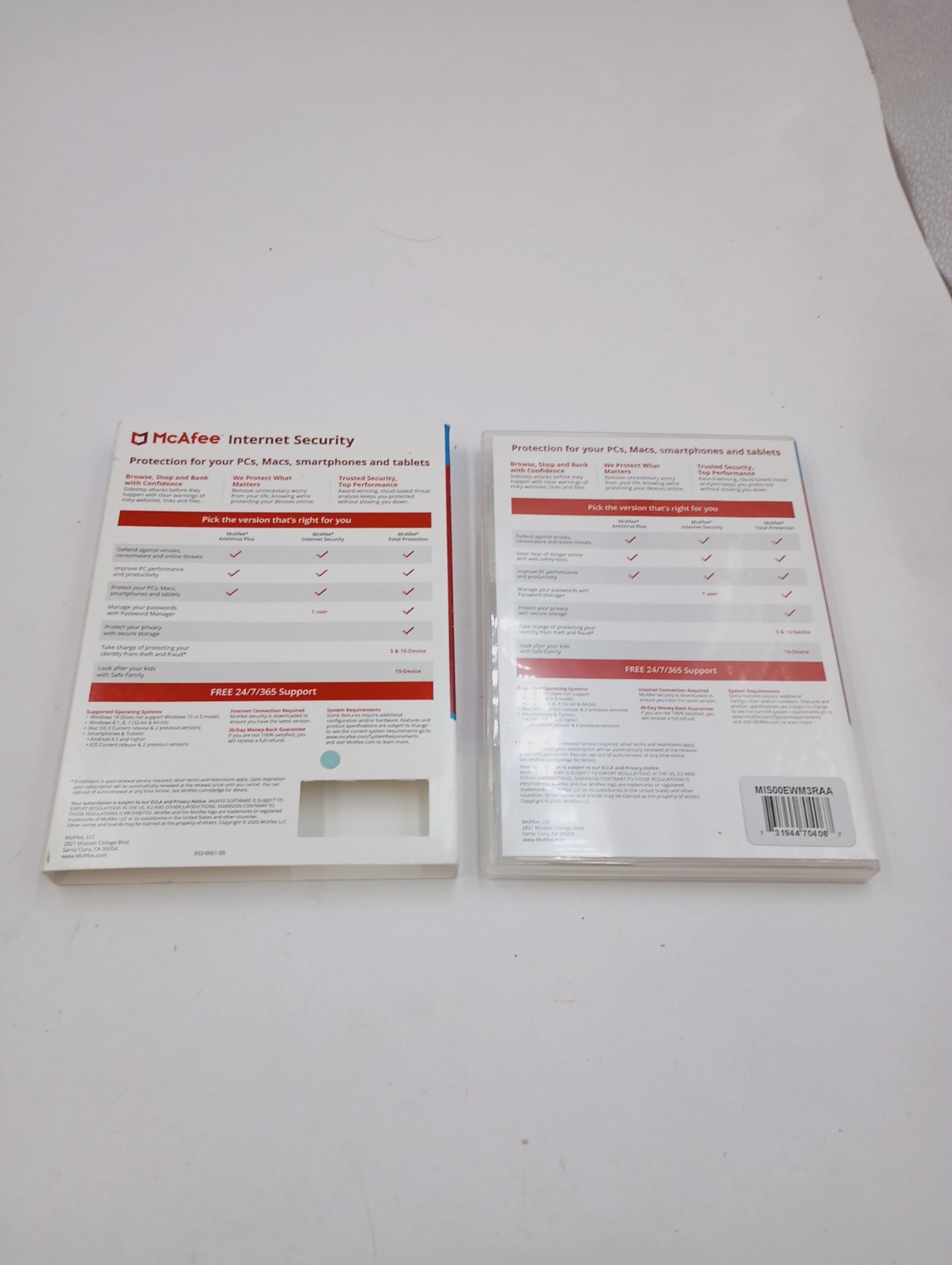 NEW MCAFEE INTERNET SECURITY 3 DEVICE ANTIVIRUS SOFTWARE 1 YEAR MIS00EWM3RAA