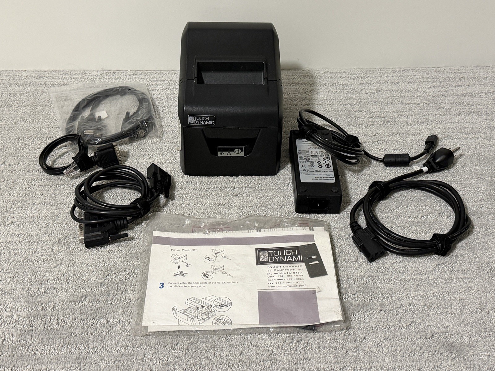 Touch Dynamic PR-TB4-S Thermal Receipt Printer with Power Supply, Cables, Manual