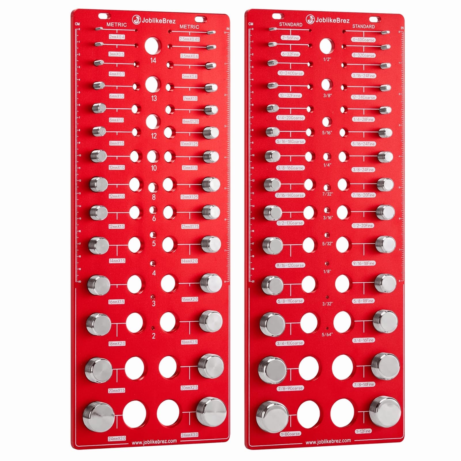 Thread Checker, 76 Nut and Bolt Thread Checker, 28 Standard & 28 Metric & 20 ...
