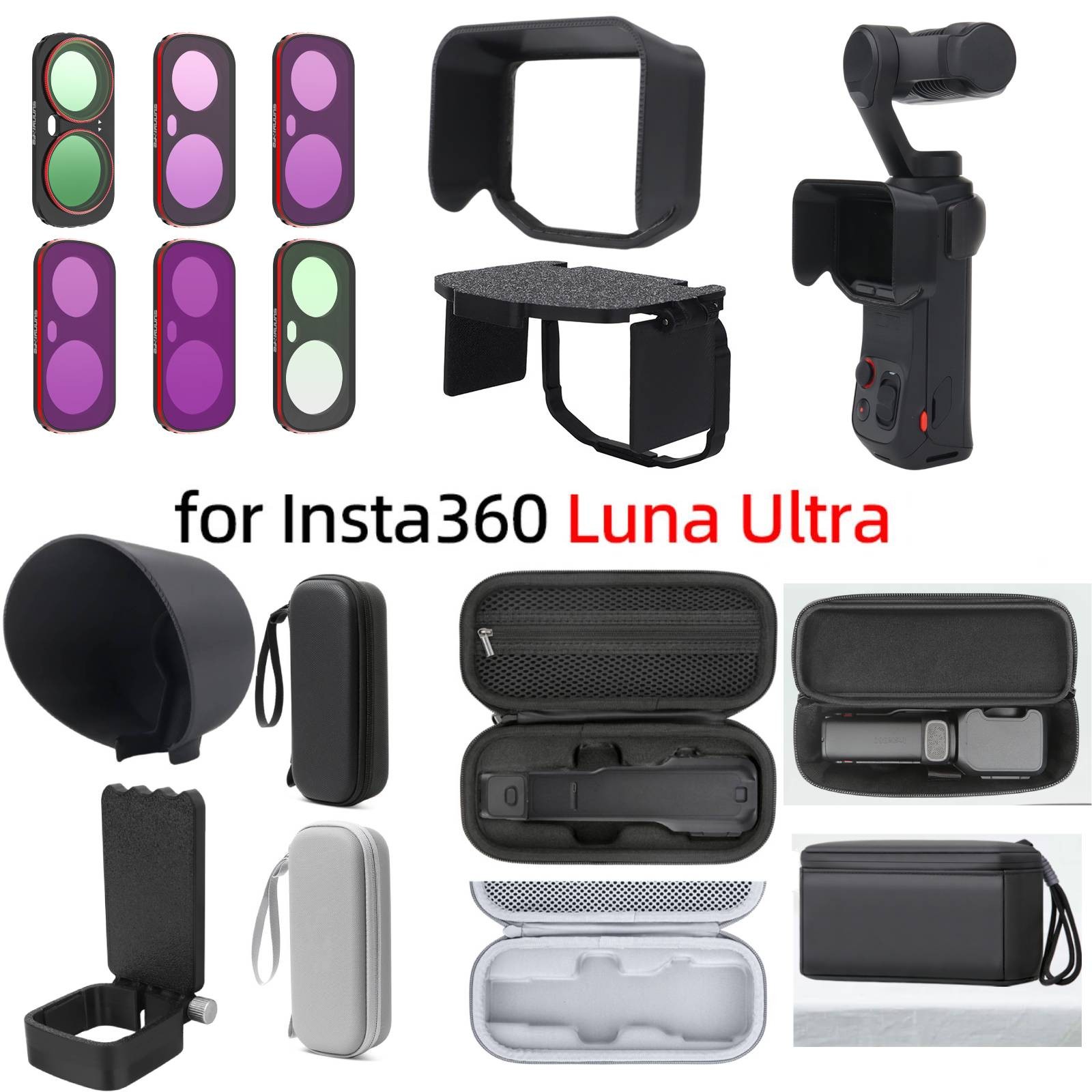 Accessories For Insta360 Luna Ultra Lens Filters/Sun Hood/Holder/Carrying Case