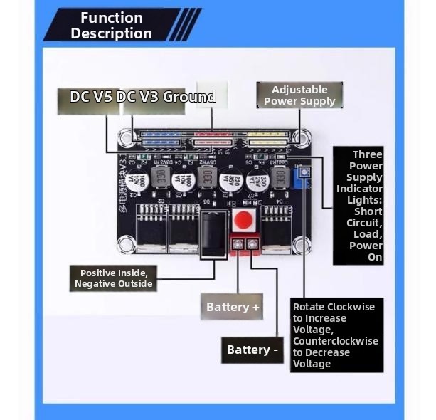 Stable DC Power Supply Module Adjustable Output for Sensor and for mcu Projects