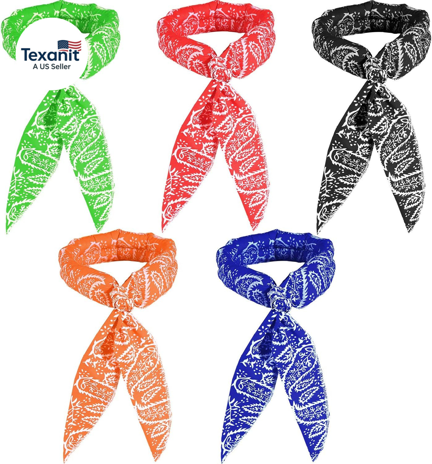 5 Pcs Cooling Neck Wraps Ice Wrap Scarf Neck Bandana Cooler for Hot Weather Summ