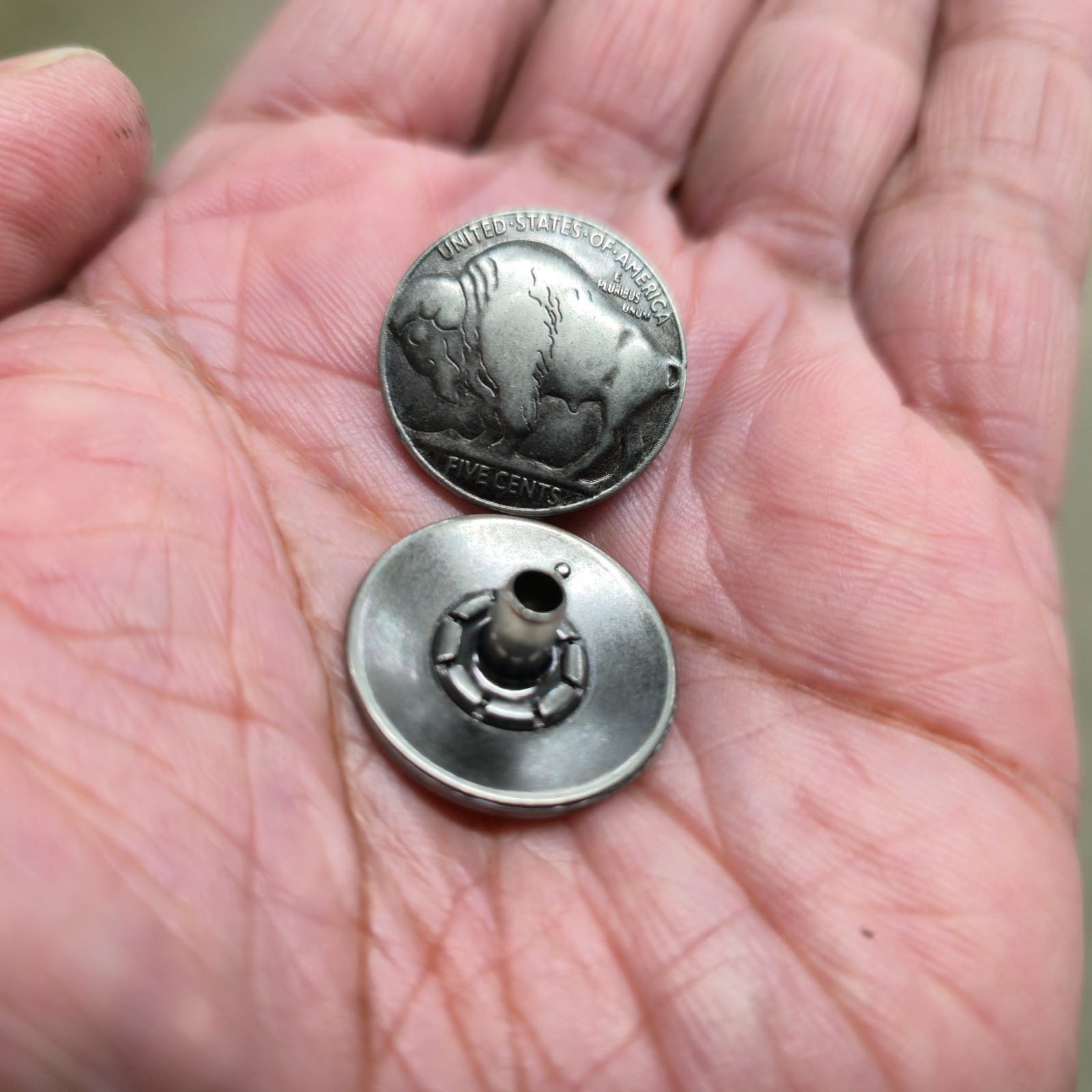Buffalo Nickel Line 24 Snap Button Decorative Snap Cap Socket Eyelet Stud