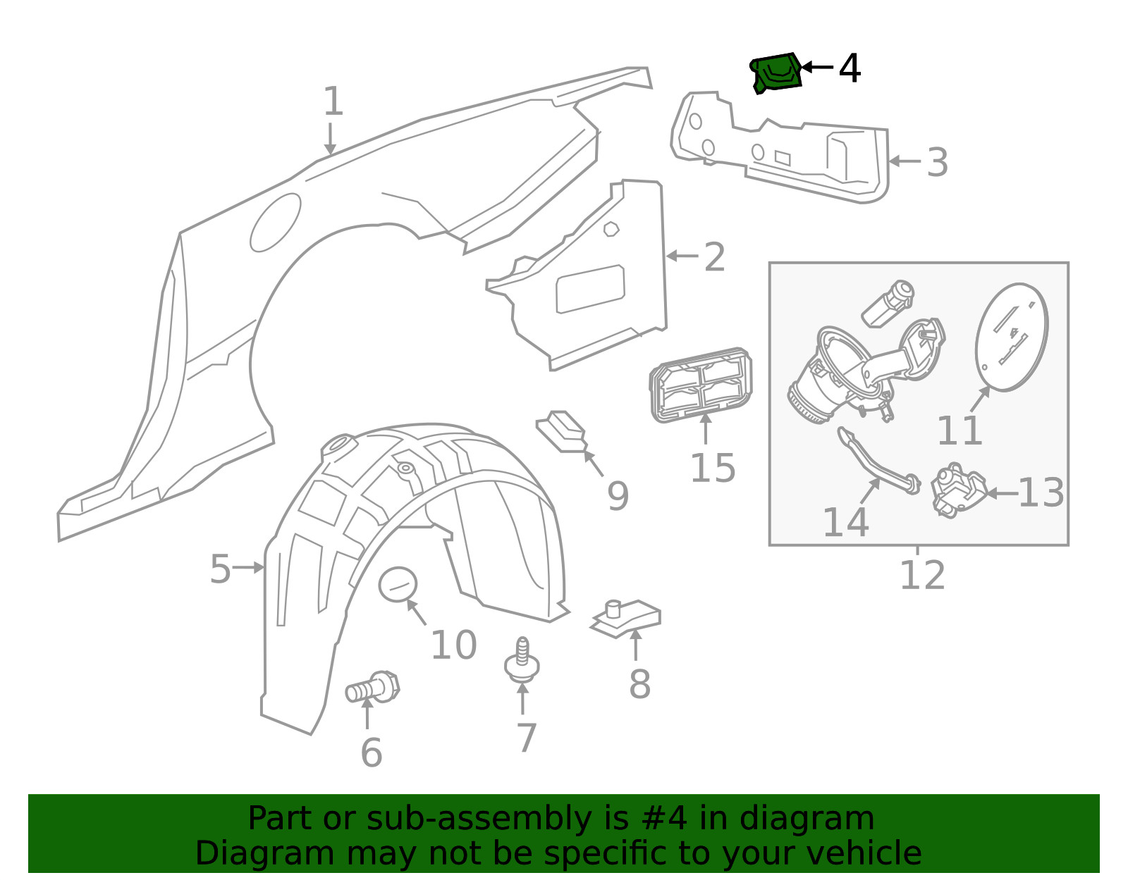 Genuine GM 2016-2024 Camaro RH Body Side Outer Panel Extension 84075234