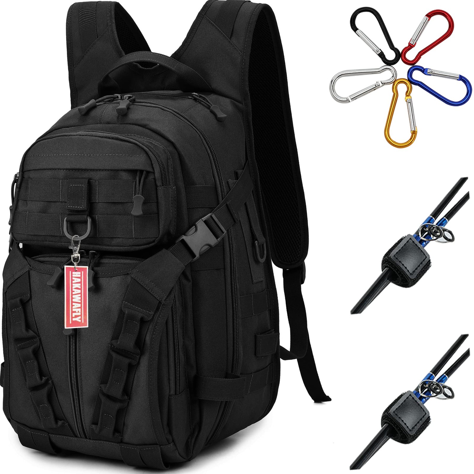 [HAKAWAFLY] Fishing Backpack, Large Capacity, Fishing Bag, 5-Way, Fishing Bag, W