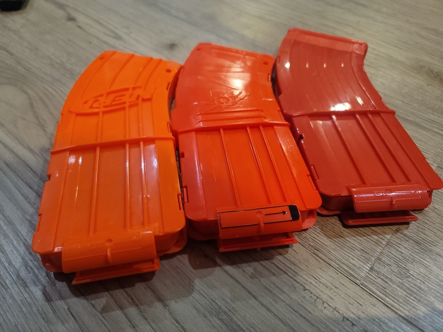 Nerf Red Curved 10 Dart Banana Clips Magazines Lot of 3