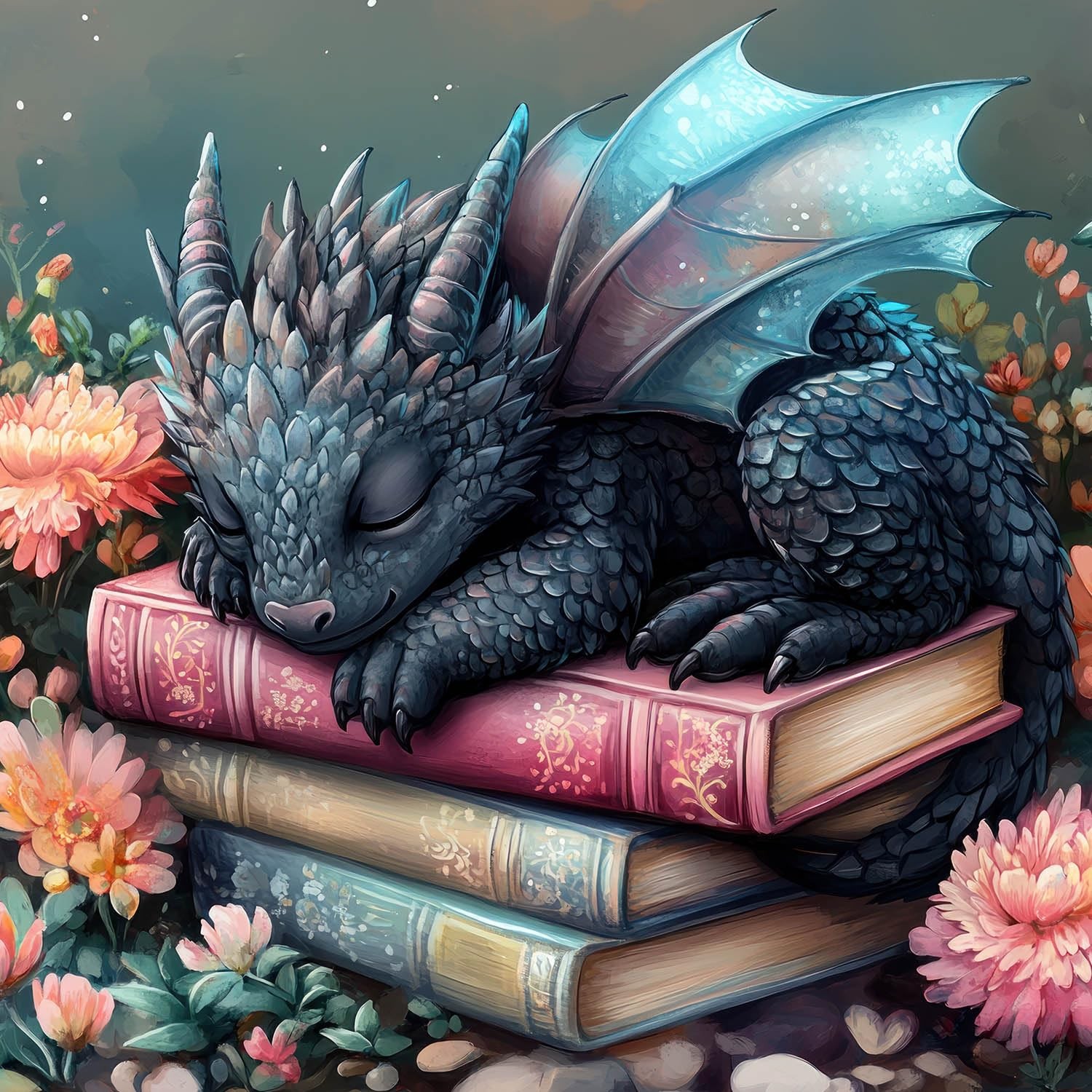 Book Dragon Diamond Art Painting Kit For Adults Full Drill Wall Art Decor