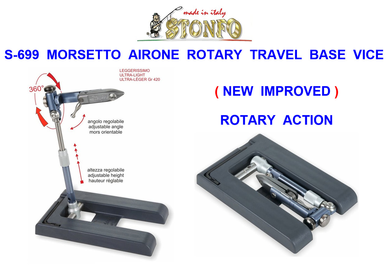 2026 STONFO S-699 MORSETTO AIRONE ROTARY TRAVEL VICE FOR FLY TYING TROUT FLIES