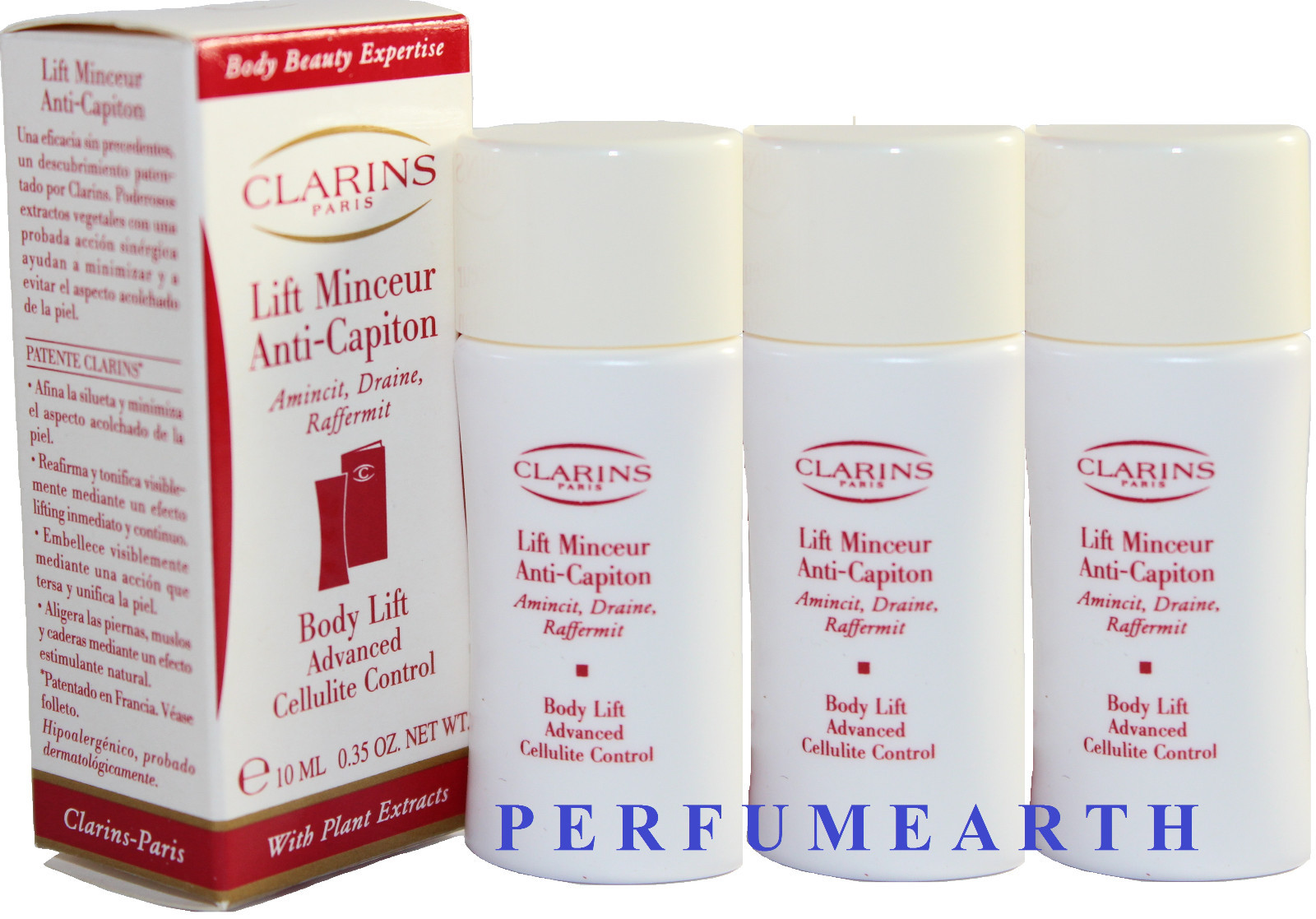 3 PIECES CLARINS LIFT MINCEUR ANTI-CAPITON 0.33 OZ BODY LIFT ADVANCED IN BOX