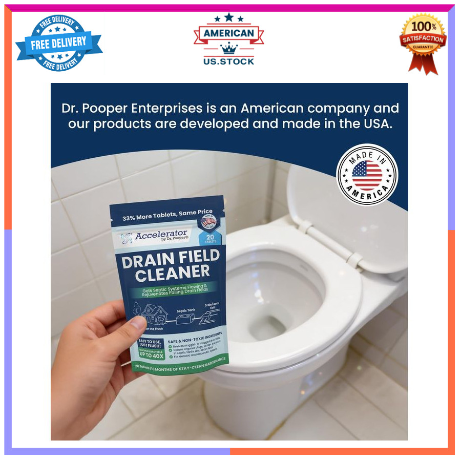 Drain Field Cleaner Tablets – Clears Septic Tanks & Clogs Fast, Odor Control