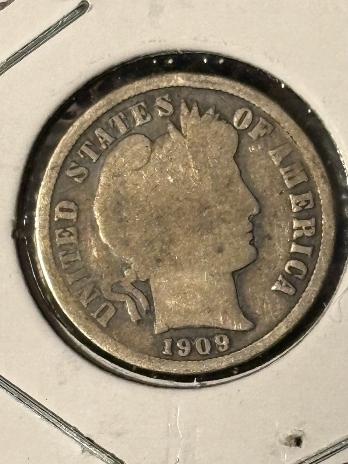 1909 Barber Dime    Item-2A