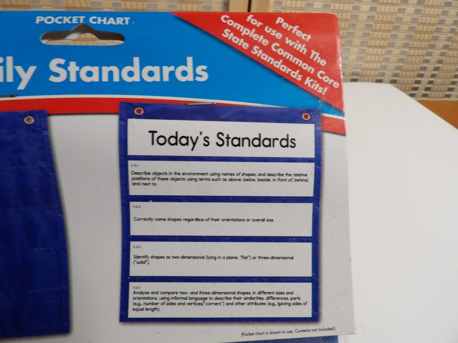 Daily Standards Pocket Chart (13"x14") with 3 Clear Pockets (13"x2")