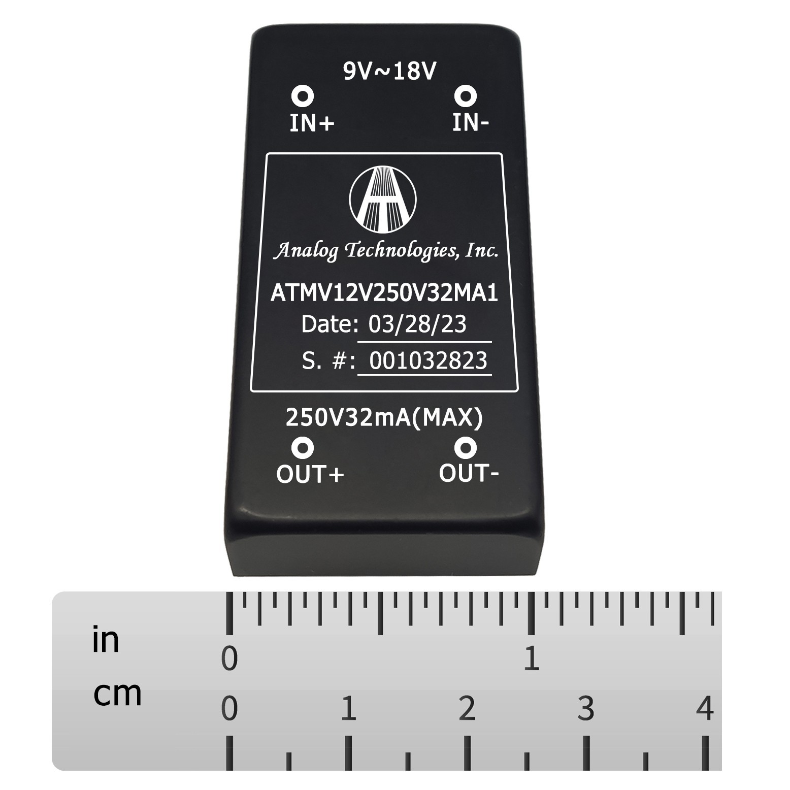 ATMV12V250V32MA1 8W Isolated DC-DC Converter, 12 V In to 250 V Out 32 mA