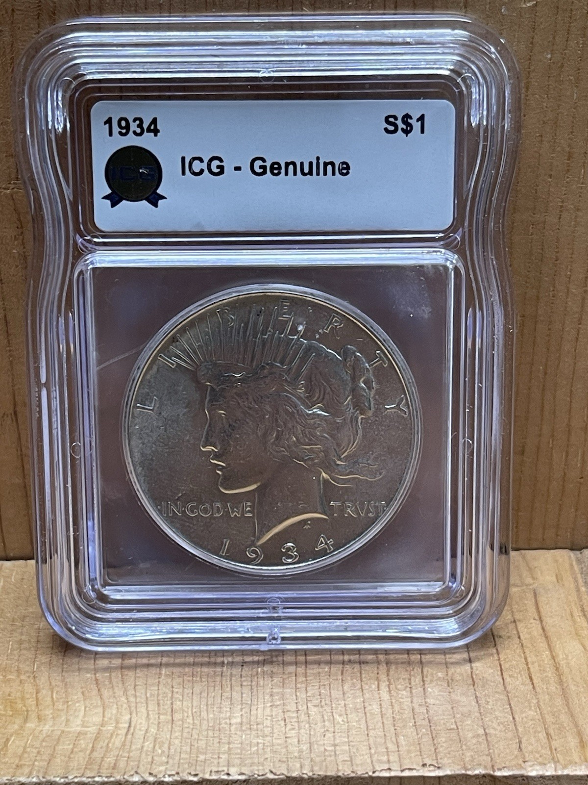 ICG Genuine 1934 Silver Peace Dollar