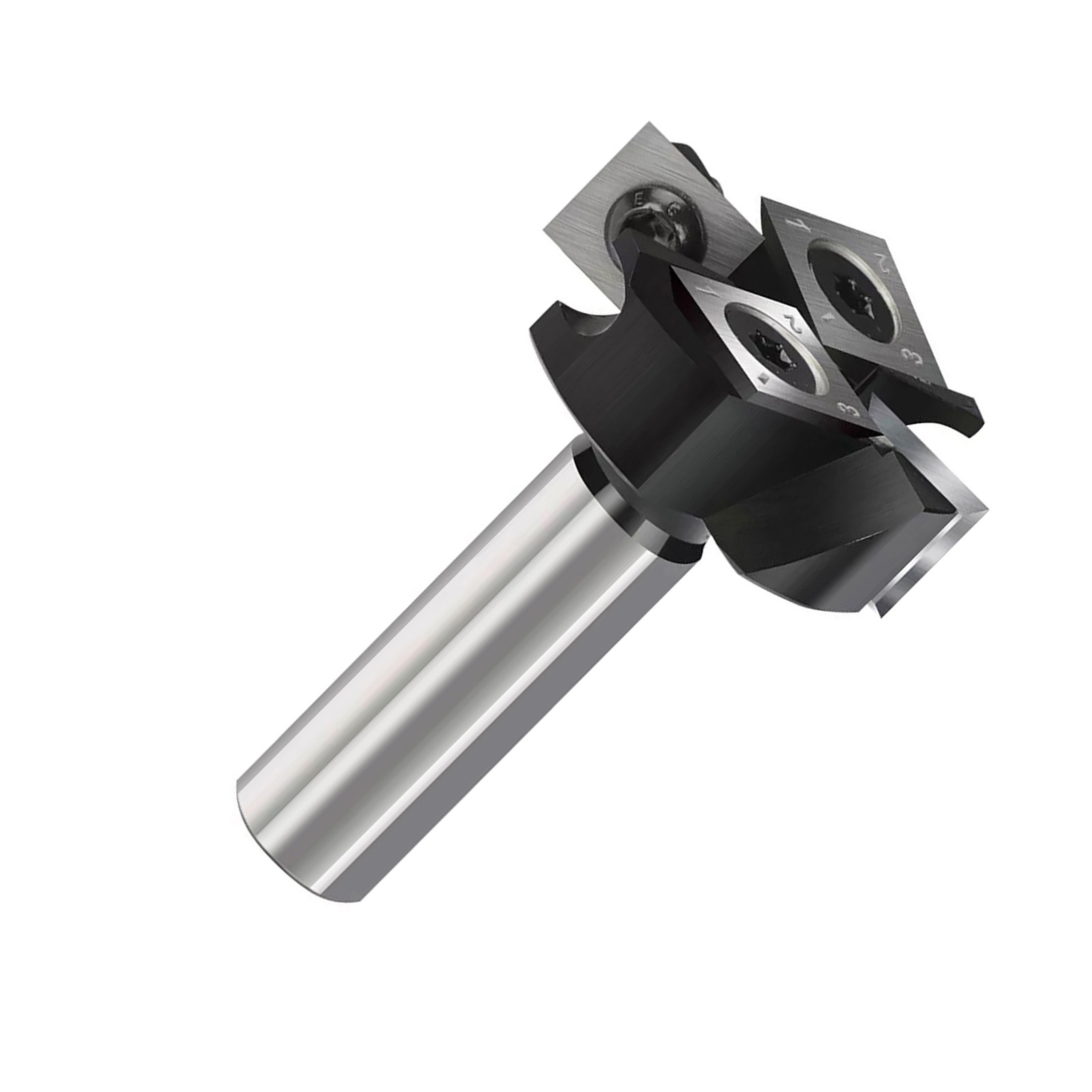 CNC Four Blade Cutter Router Bit 1/2" Shank 2+2 Inserts Cutter Planing Bit