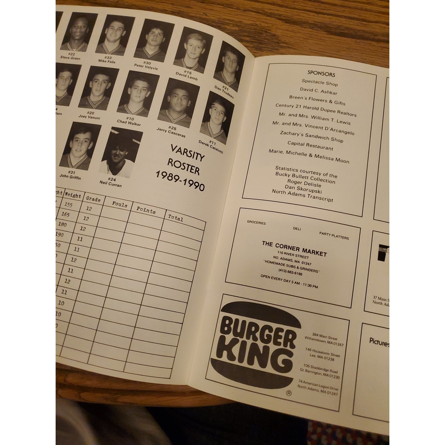 1990 Drury High School Boys Basketball Program Book