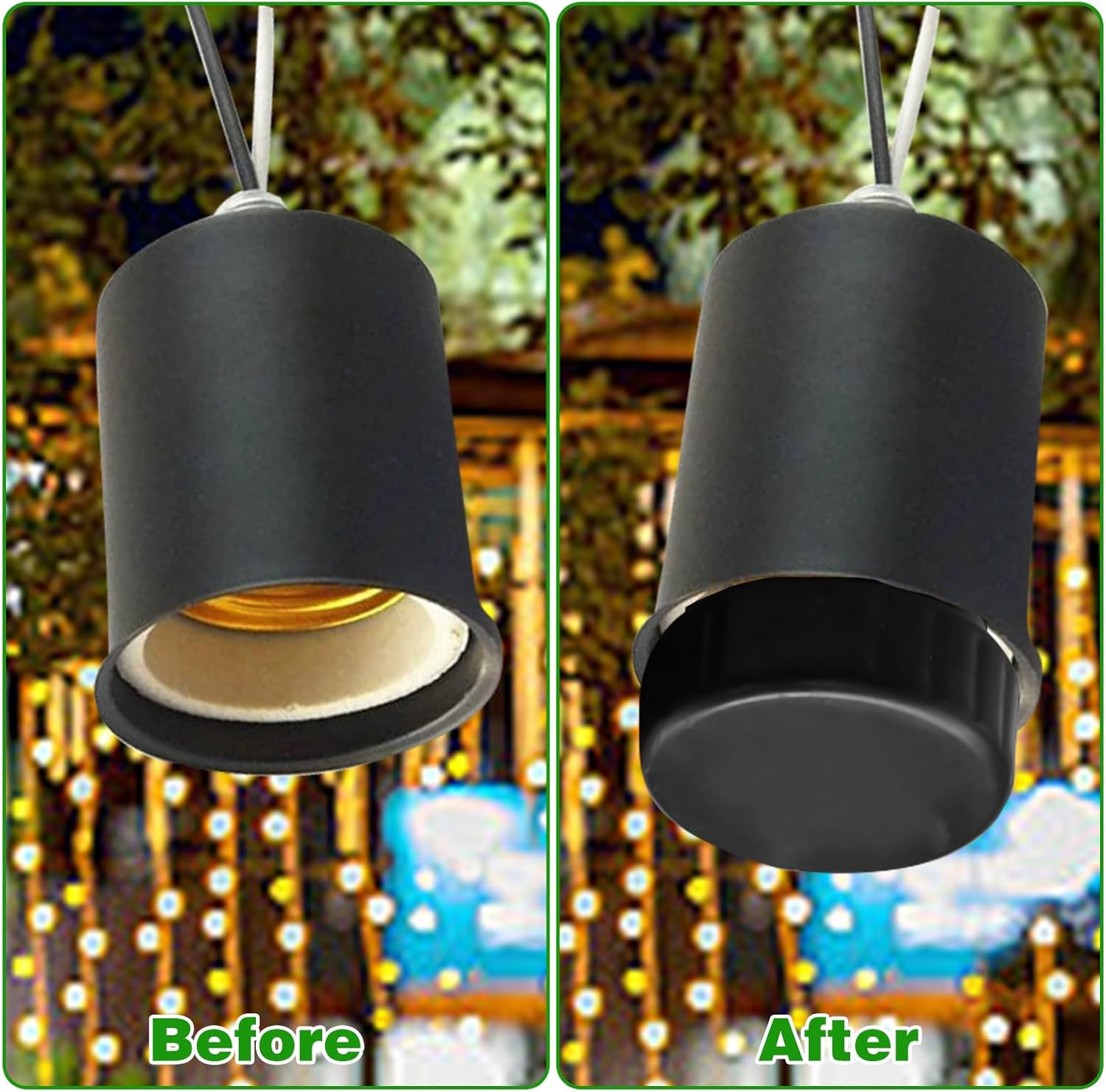 6Pcs Light Bulb Socket Cover - Safety Caps for Unused Sockets, Protects String L