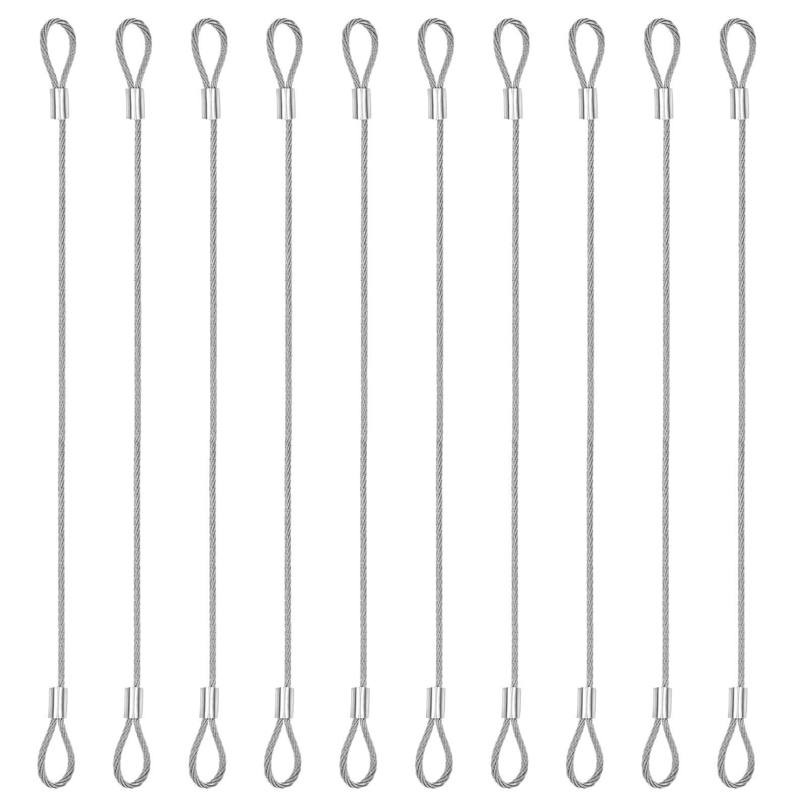 10Pcs Stainless Steel Wire Cable with Loops 12 Inch Vinyl Coated Wire Rope Lo...