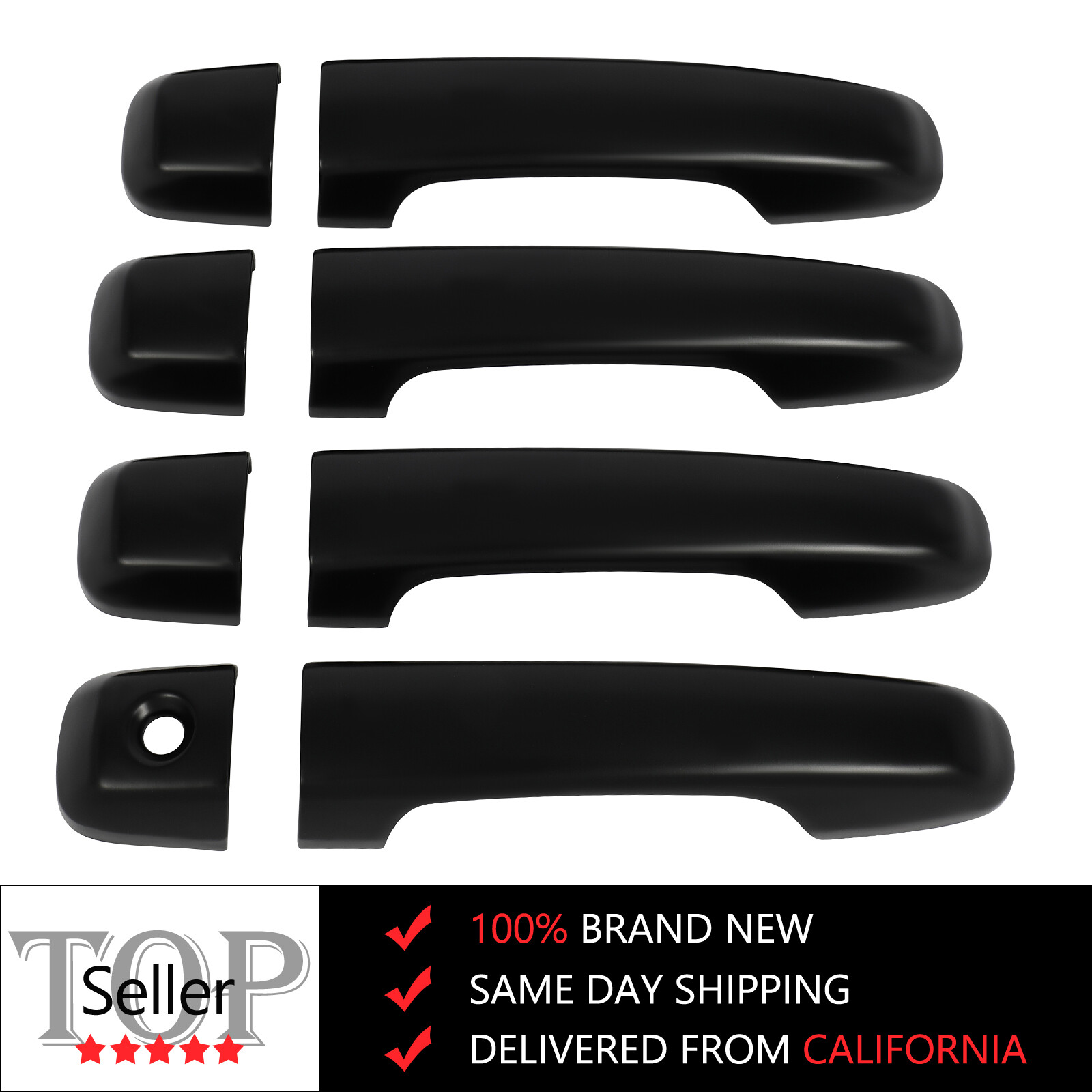 For 2010-2022 Toyota 4Runner Front Rear Left Right Door Handle Cover Matte Black