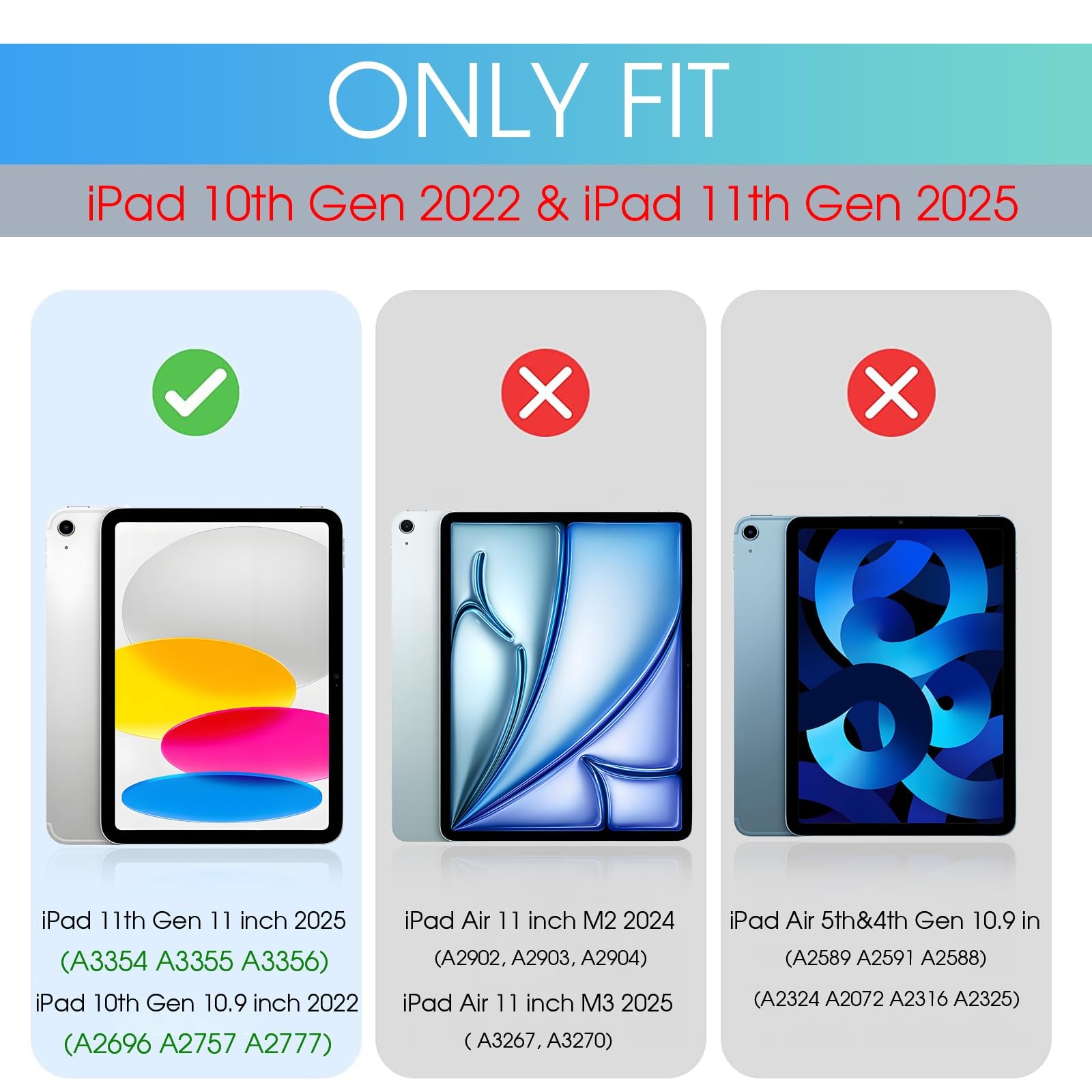 2-Pack Tempered Glass Protector Compatible with iPad 11 (A16) 11" & 10 Gen 10.9"