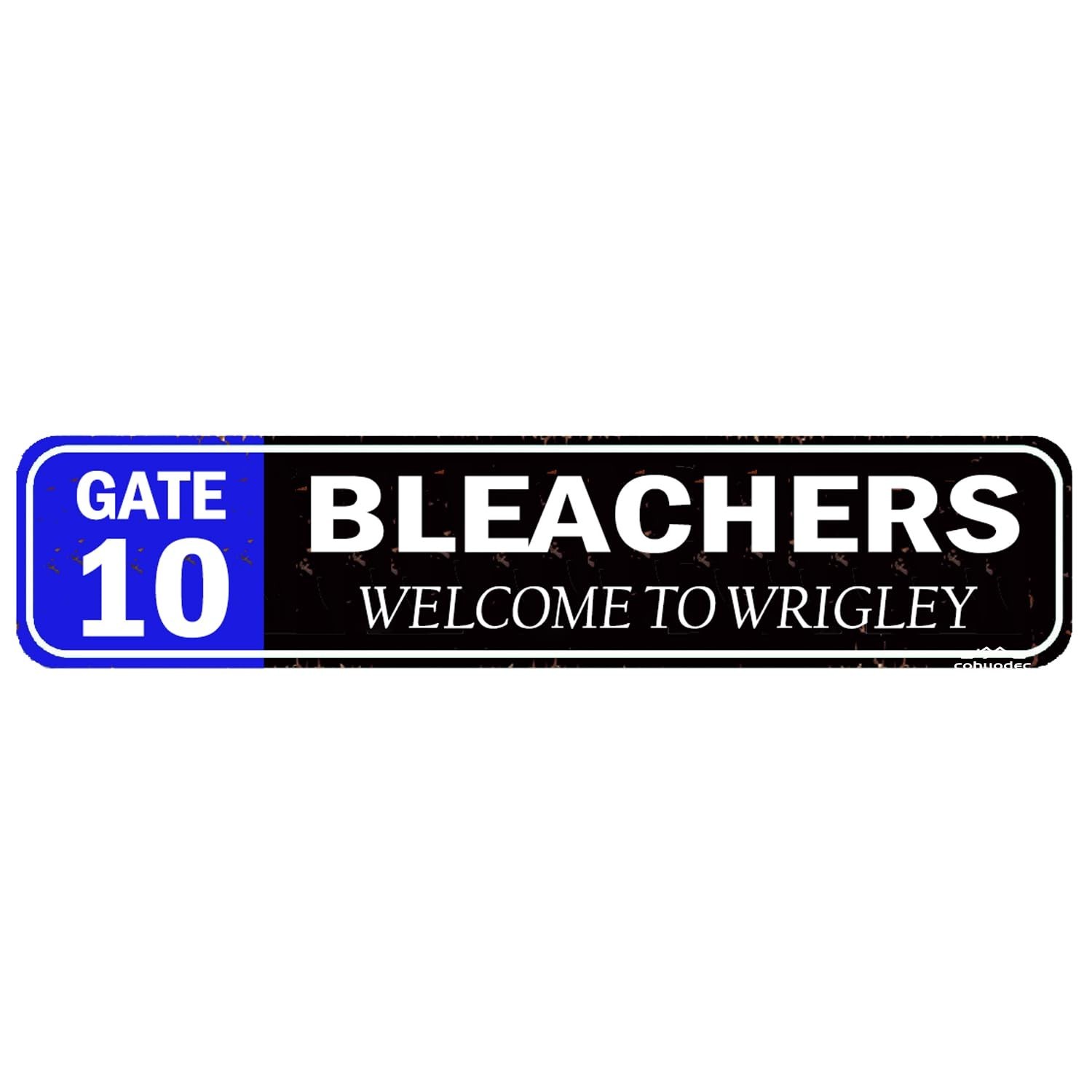 Bleachers Welcome to Wrigley Field - Gate 10 Vintage Metal Sign - 16" x 4" Cu...