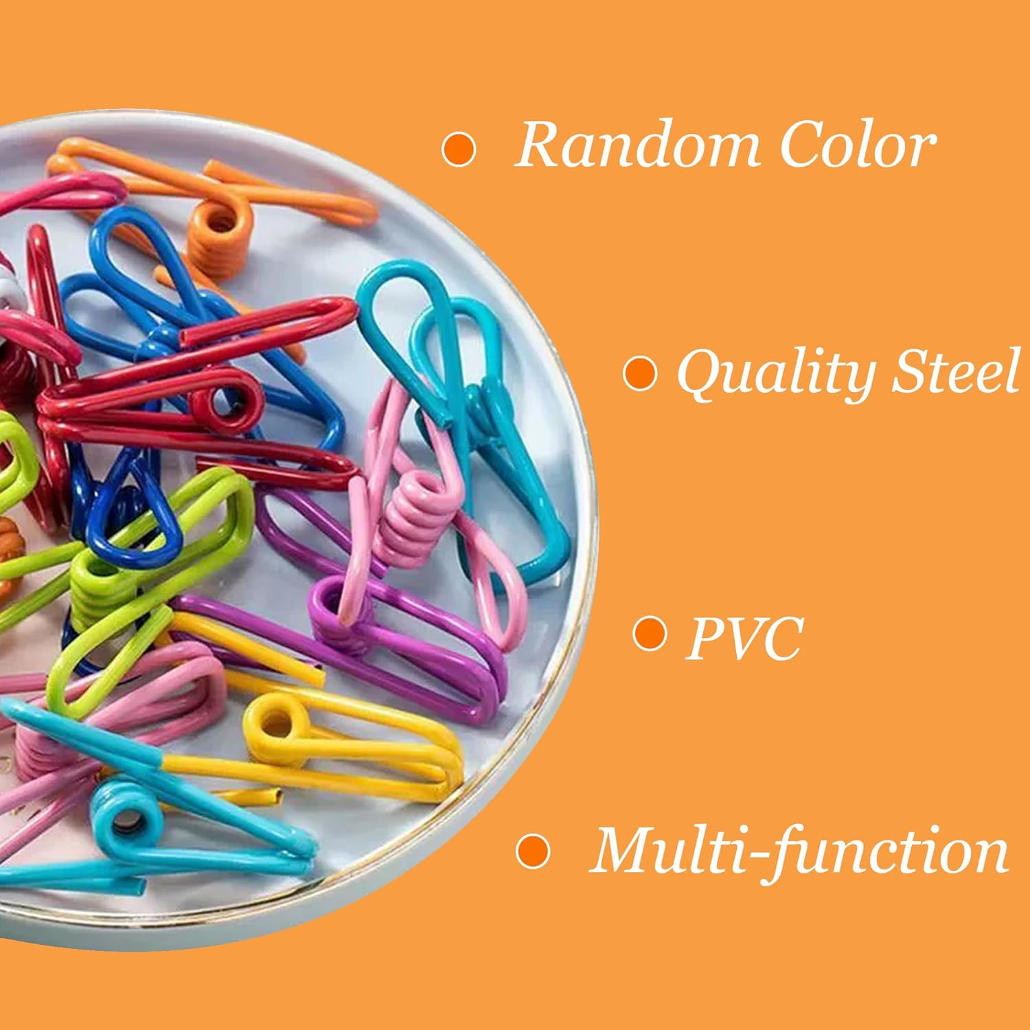 45 Pcs Chip Clips - 2 Inch Random Multi-Colored Waterproof Metal Clothes Pins fo