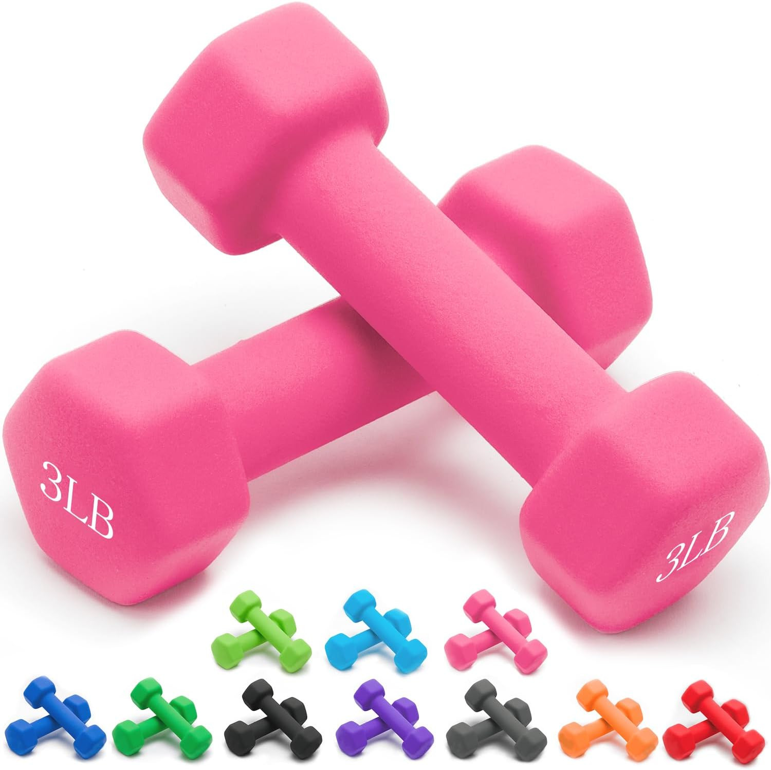 Dumbbells Neoprene with Non Slip Grip Weight for Total Body Workout Exercise and