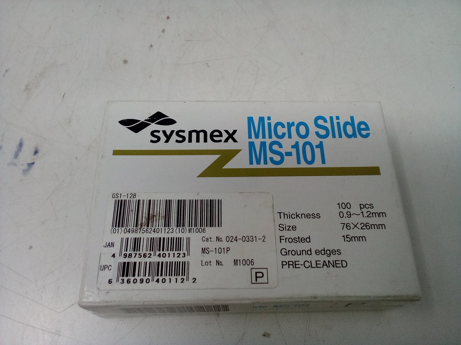 Sysmex Micro-slide MS-101,sealed box of 100