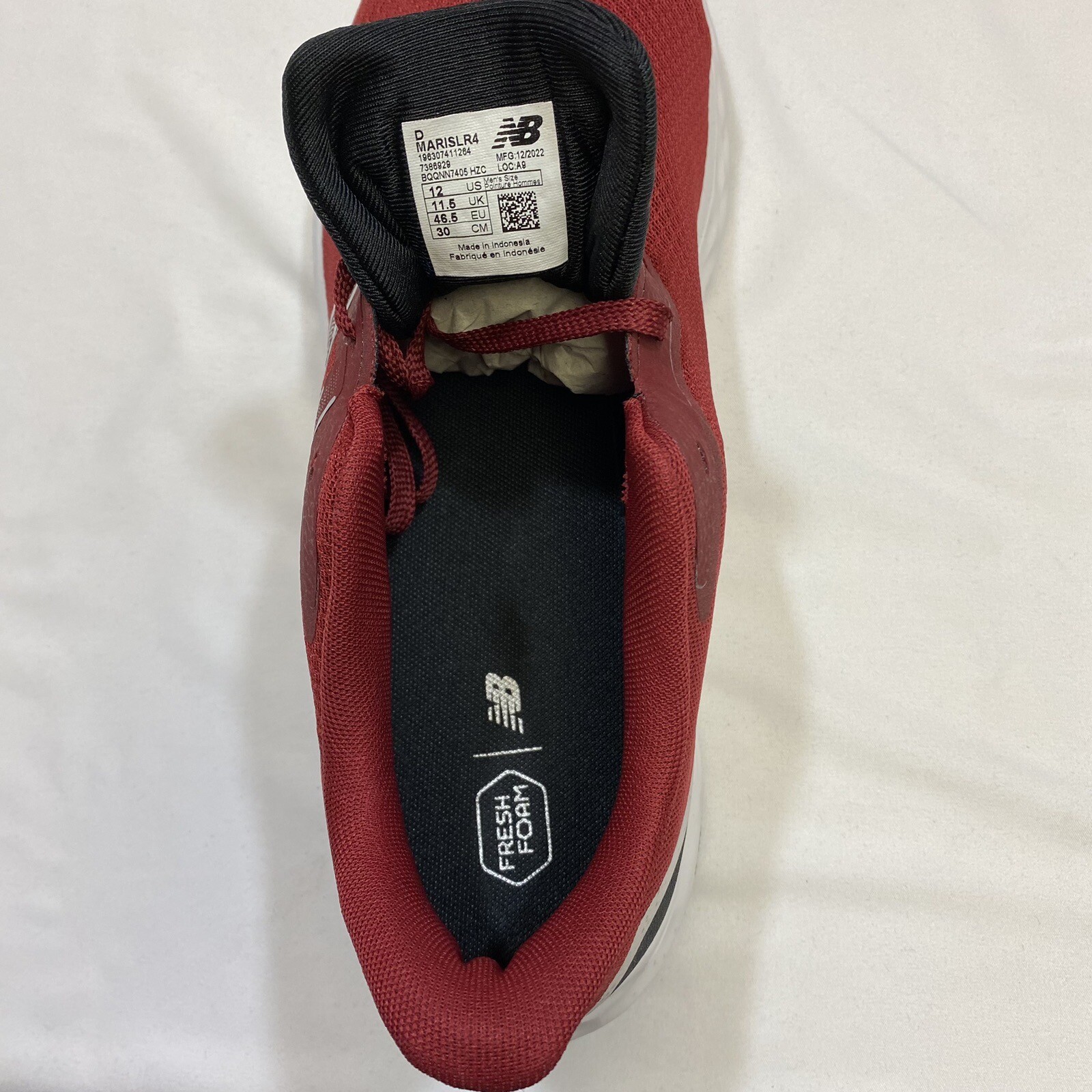New Balance Running Shoes Mens 12 Crimson Red White Arishi V4 Fresh Foam Sneaker