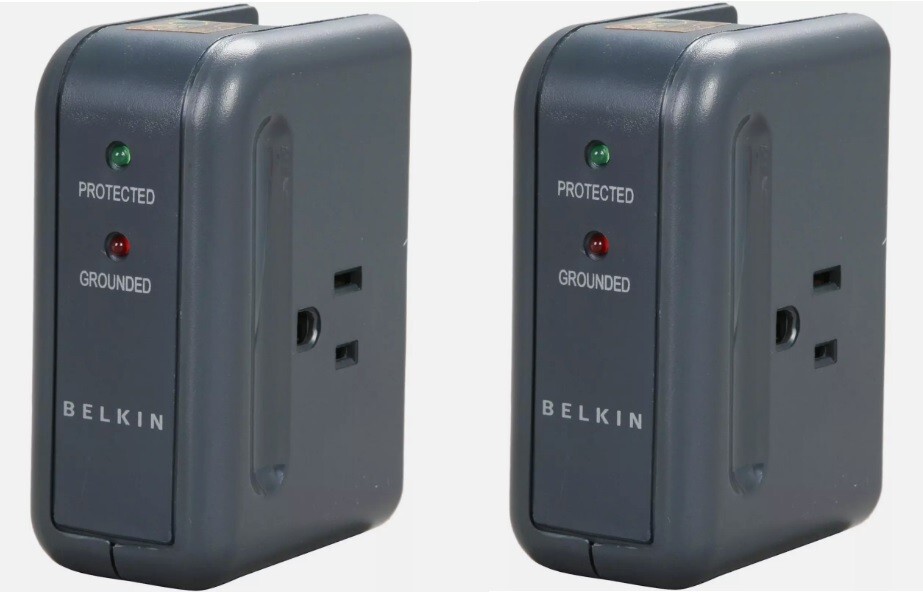Lot of 2 NEW Belkin F9h-220-TVL-DL Travel Portable Dual 120v Surge Protector