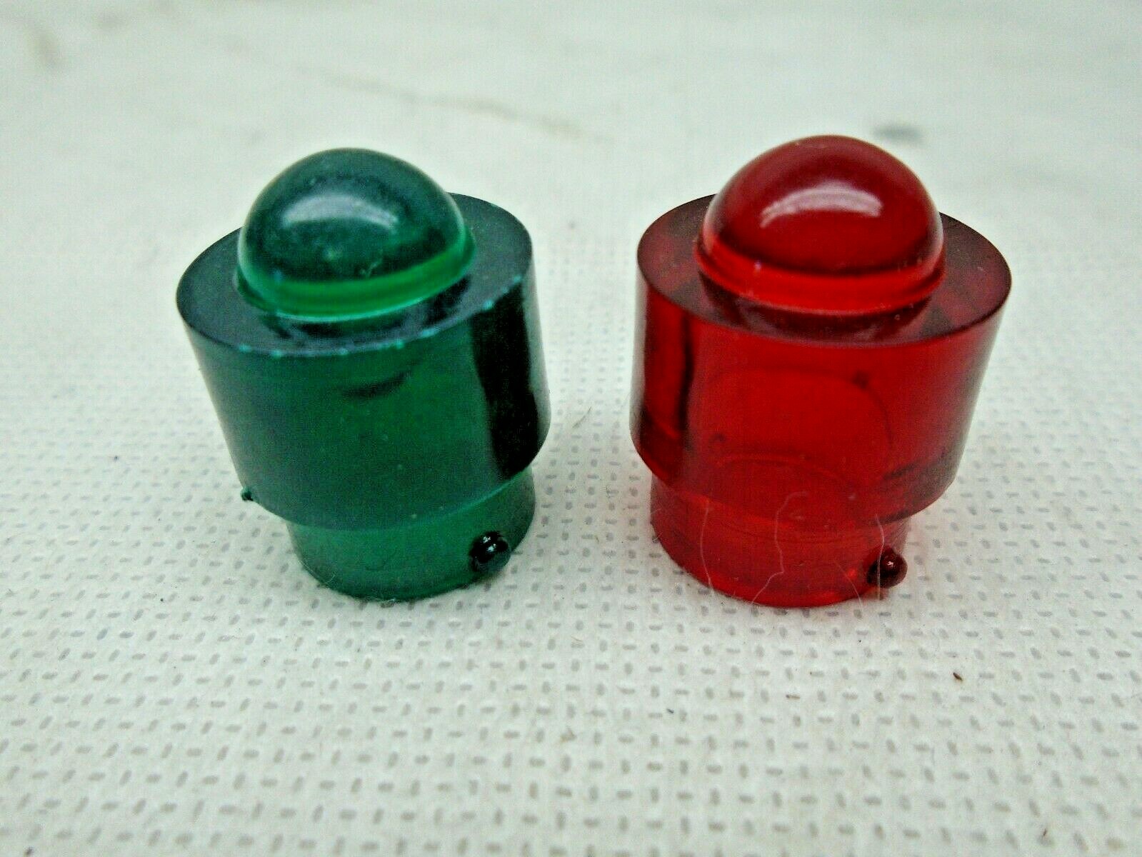 AMERICAN FLYER  TWO TRANSFORMER LIGHT COVERS PA12A112  ROUND TOP RED AND GREEN