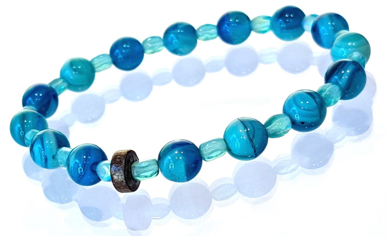 Early-2000s Stock Beads - Timeless Lampwork Beads Bracelet, 18.25 cm / 7.2 in