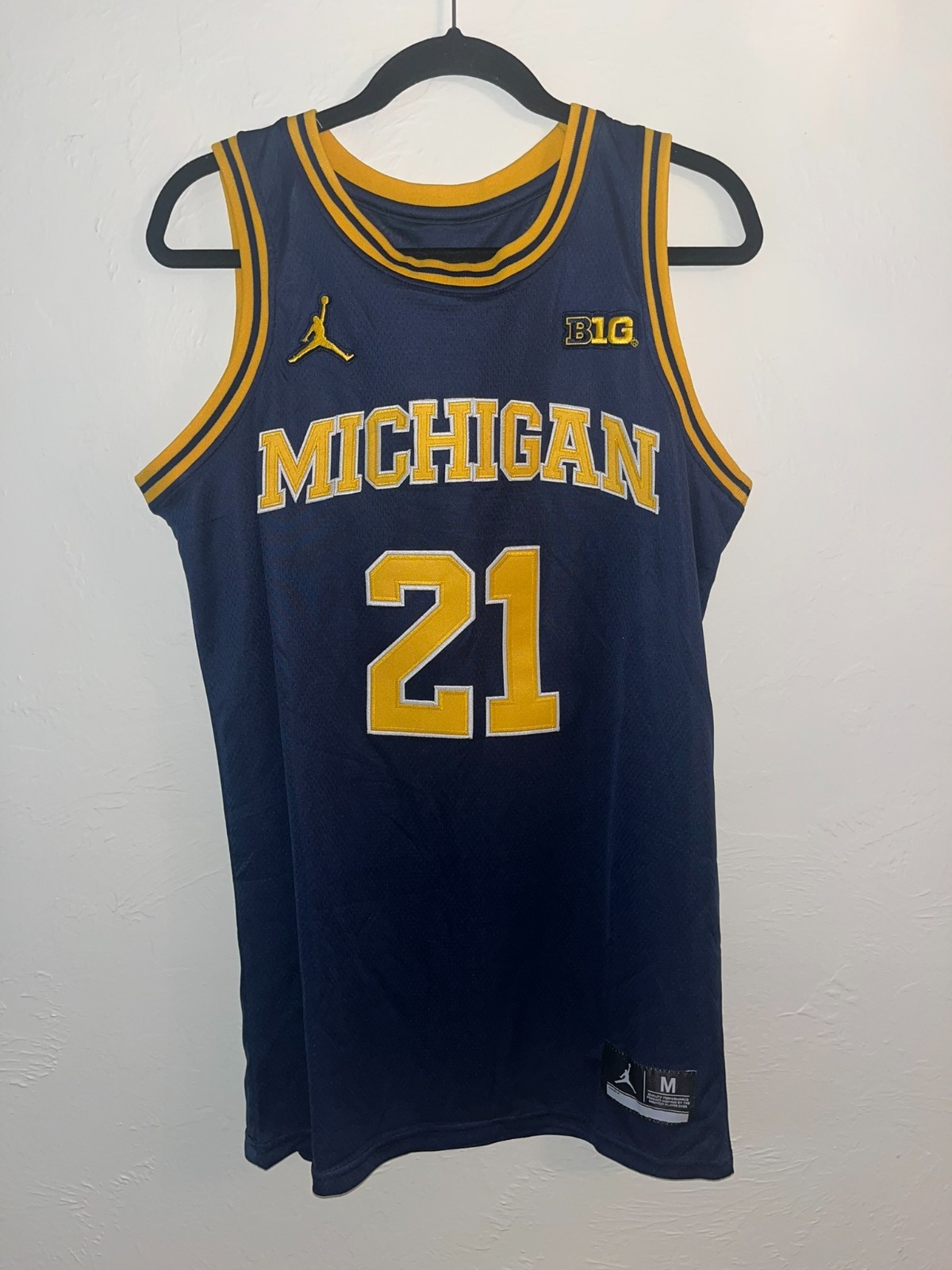 Morez Johnson Jr. #21 Michigan Wolverines Jersey Blue Size Medium New Stitched