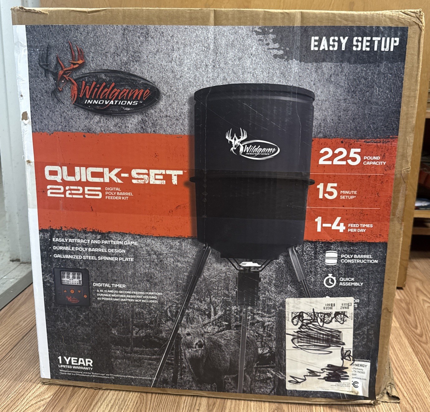 Quick-Set 225 lb Game Feeder with Digital Timer, Tripod Hunting Feeder