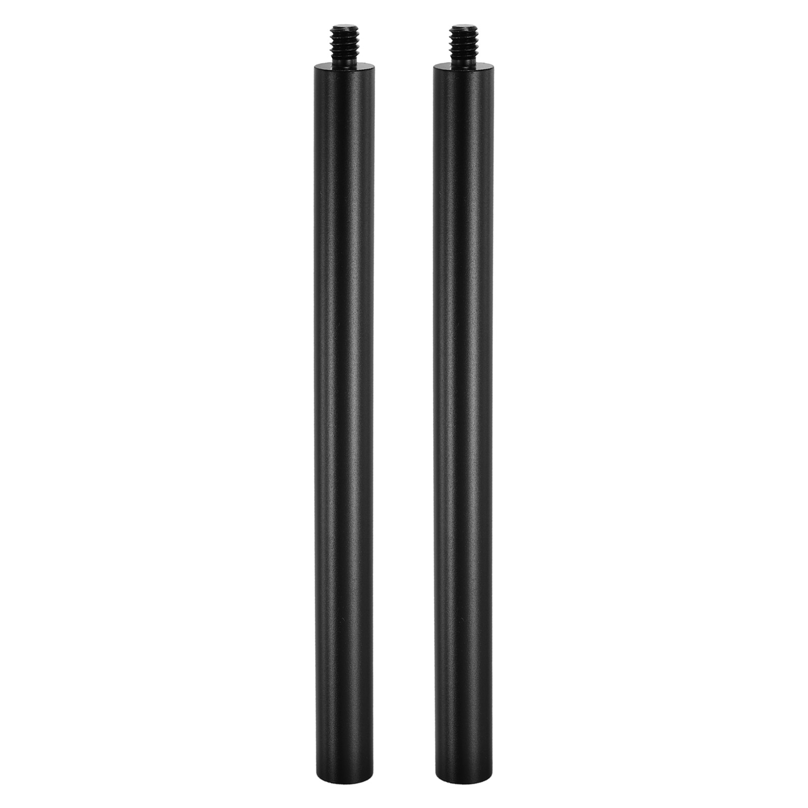 6" Metal Extension Rod, 2Pcs 1/4"-20 Female to Male Thread Tripod Tube Black