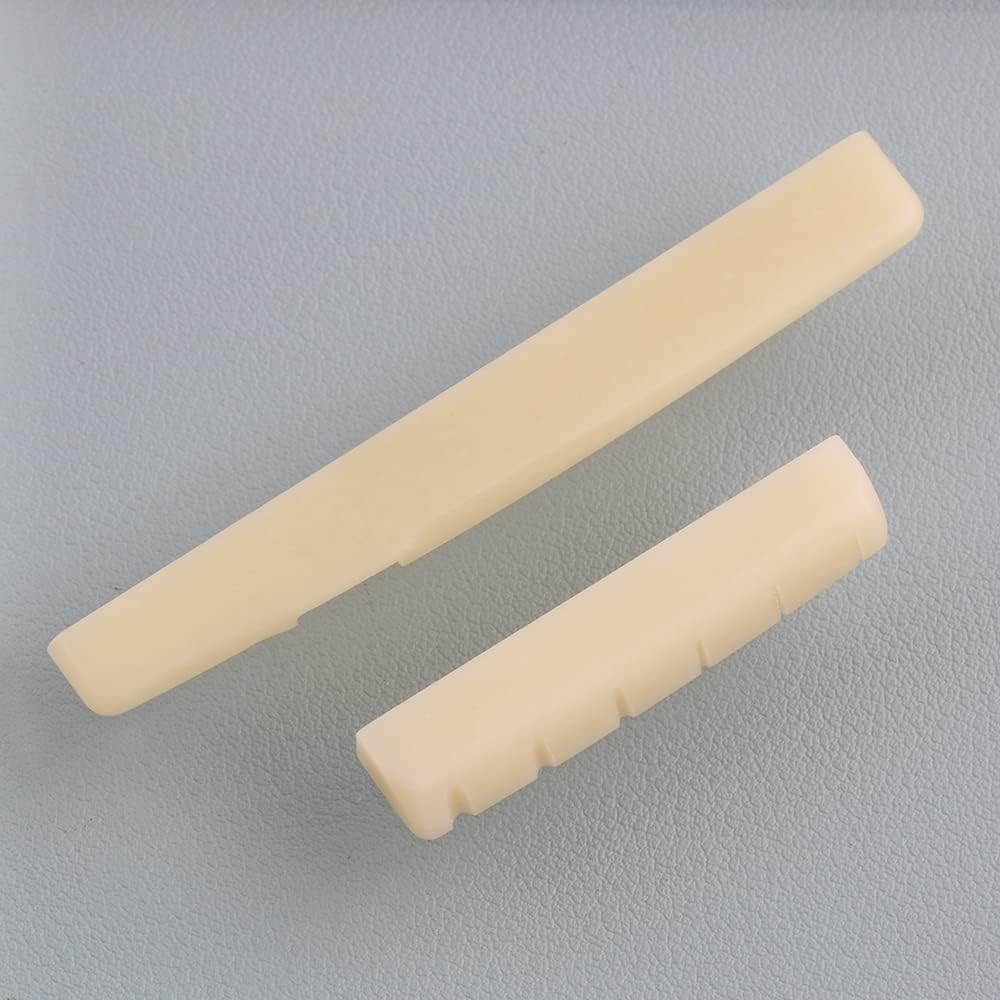 Unbleached Acoustic Guitar Bone Nut & Saddle Set Compatible with YMH FG