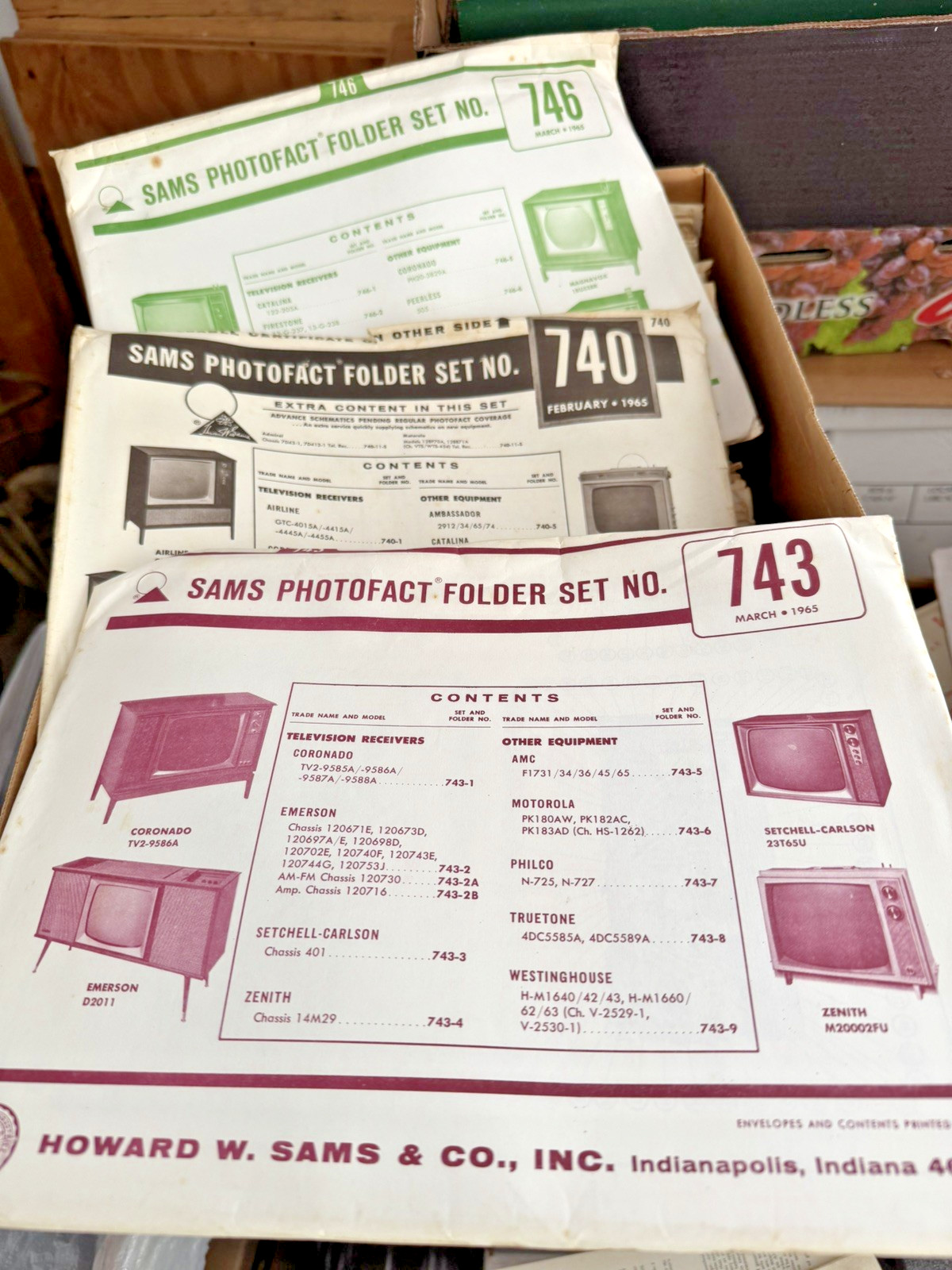 Sams Photofact - FOLDER SET Manual Schematics - Select Folder from 700 - 799