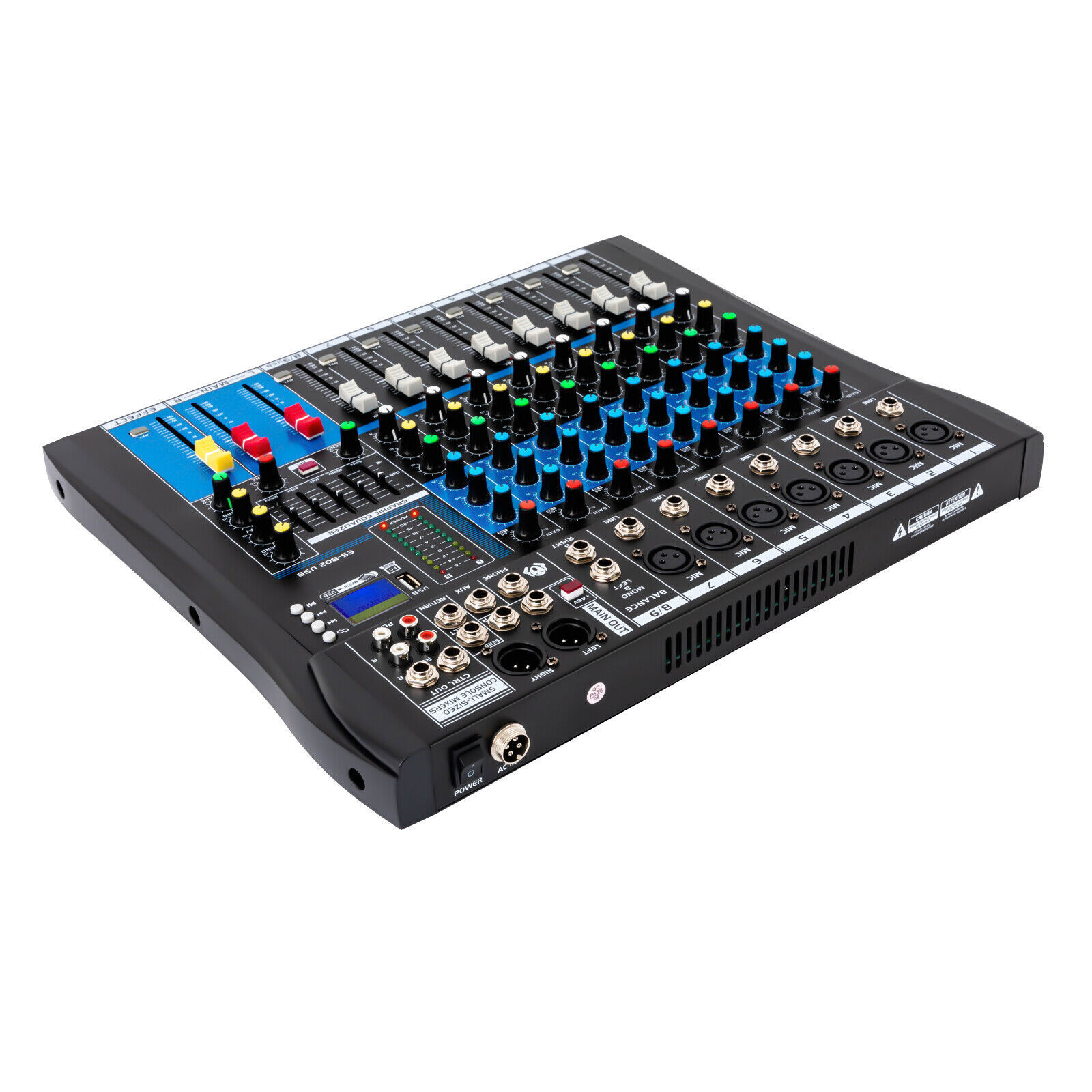 8 Channel Professional Bluetooth Live Studio Audio Mixer USB Mixing Console SALE