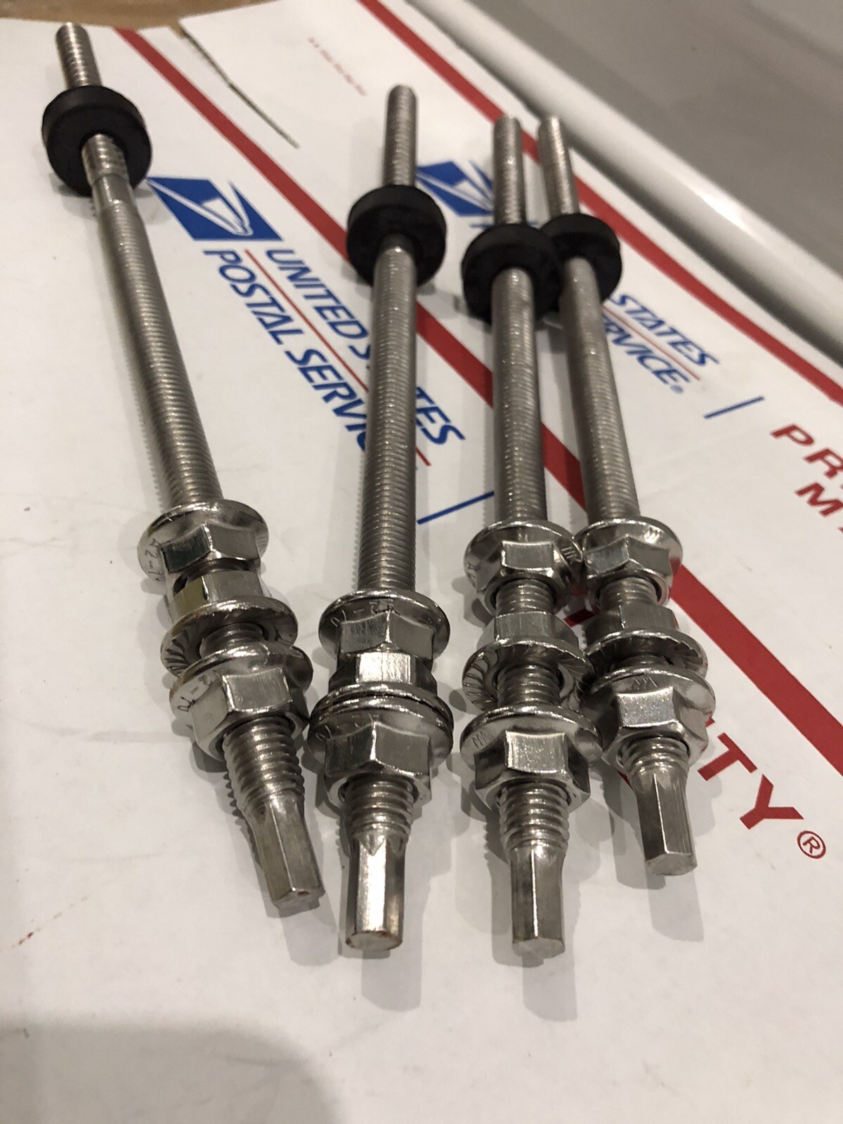 Lot of 4-pieces HANGER BOLT 10” x 3/8“ STAINLESS SCREW -Quick Install HEX