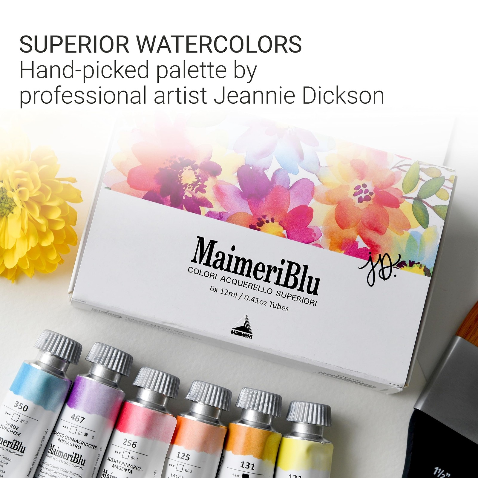 Jeannie Dickson Watercolor Paint Set, 6x12ml Tubes – Professional Painting Su...