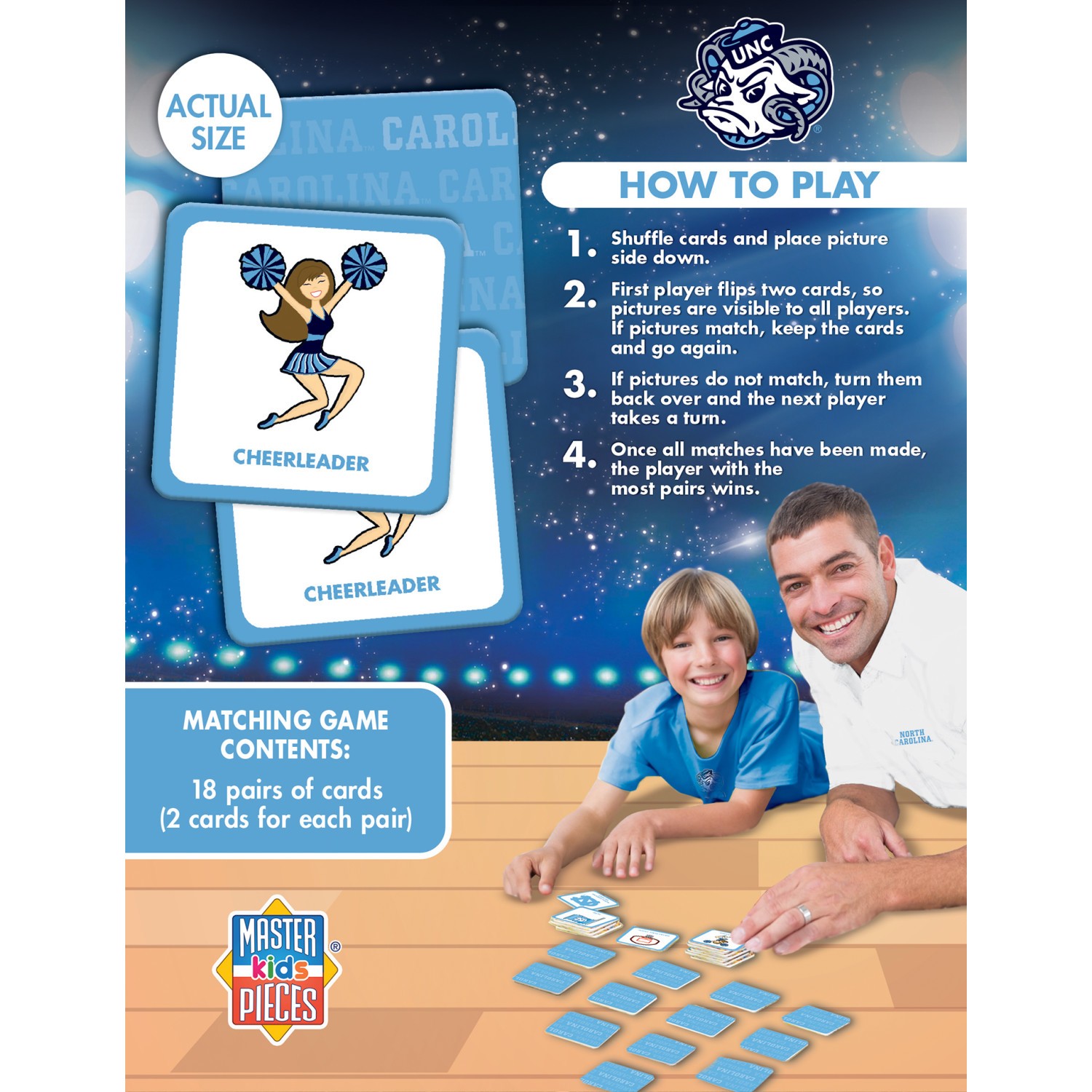 MasterPieces - UNC Tar Heels - Officially Licensed NCAA Matching Card Game