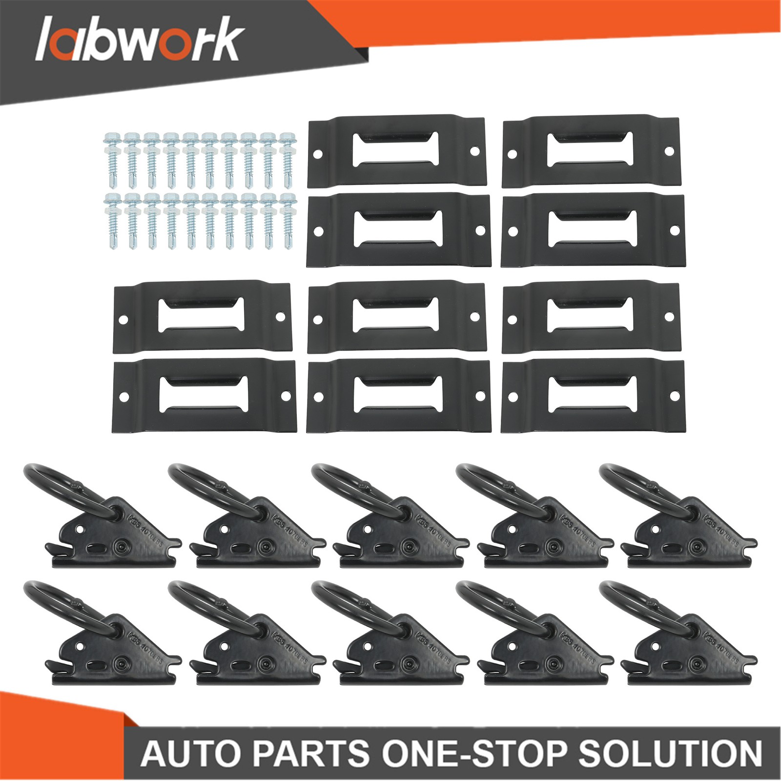 Labwork 10pack E Track Tie Down Slots with 20 Pack Screws 10 Pack O-Rings