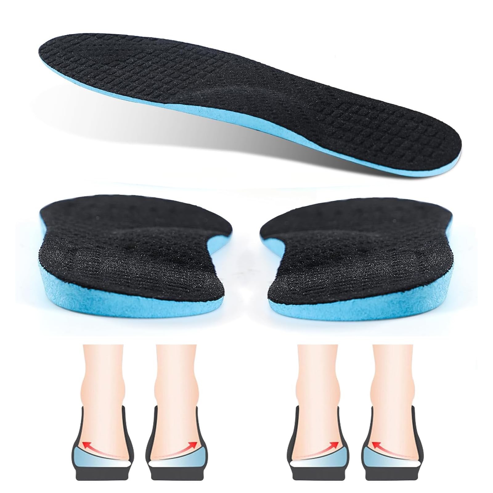 Supination Correction Insoles for Men & Women, Plantar Fasciitis Orthotic Ins