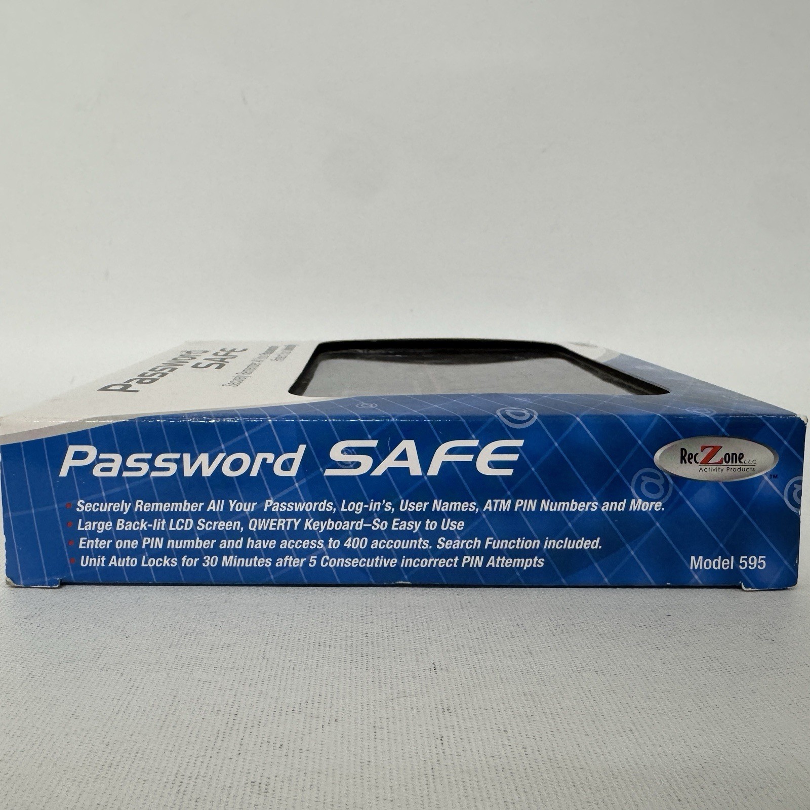 RecZone Password Safe Model 595 Secure Vault Password Organizer Remember NEW NIB