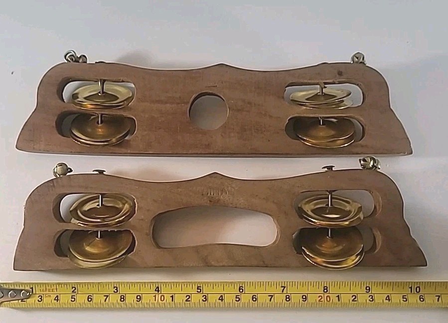Pair of Khartal/Kartal Indian Percussion Musical Instruments - 9.75" Long