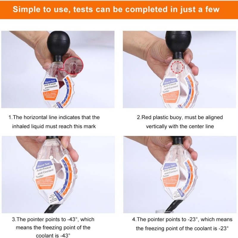 Coolant Tester,Professional Automotive Tool Dial Type Battery Liquid Densitomete