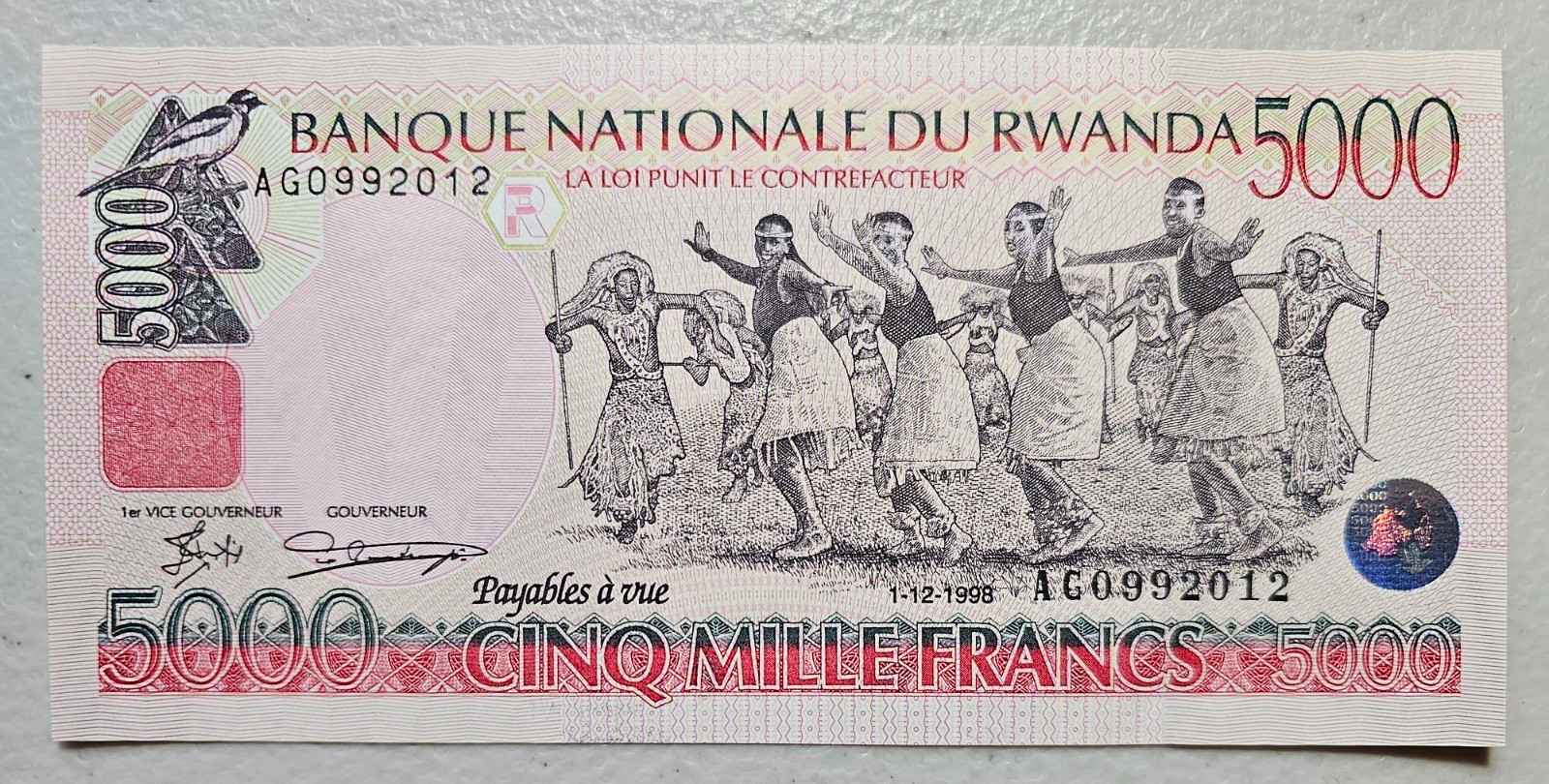 Rwanda 5000 Francs 1998 Unc